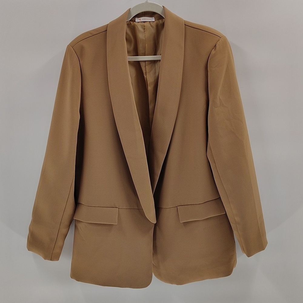 Kirundo Women's Open Blazer Tan Size XL Lined